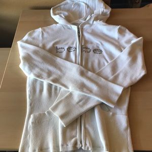 White Bebe size large sweater (runs small)